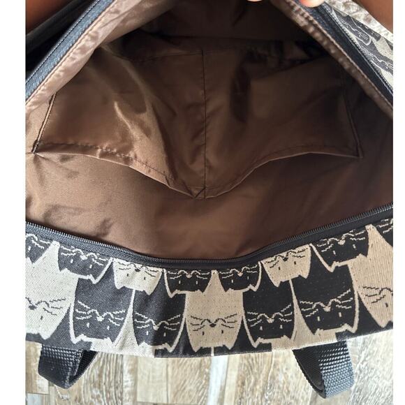 Danny K Isabella Tote Cat Themed Tapestry Shoulder Bag Zip Closure USA NEW - Picture 5 of 9